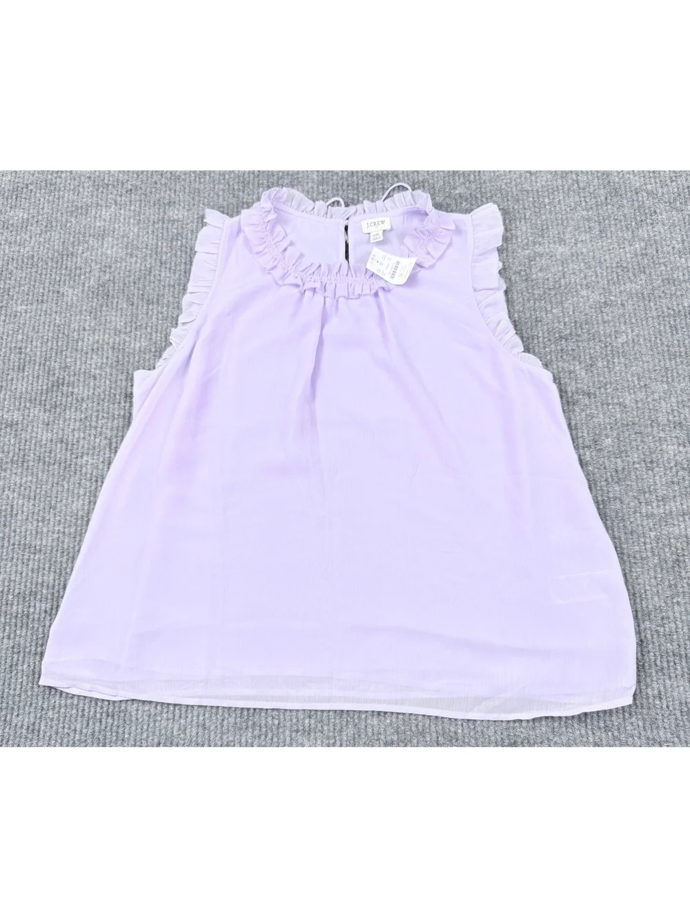 J.Crew Ruffle Trim Sleeveless Blouse XXL Lavender Purple NWT